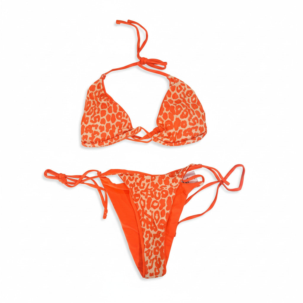 ORANGE LEOPARD TWO PIECE BIKINI